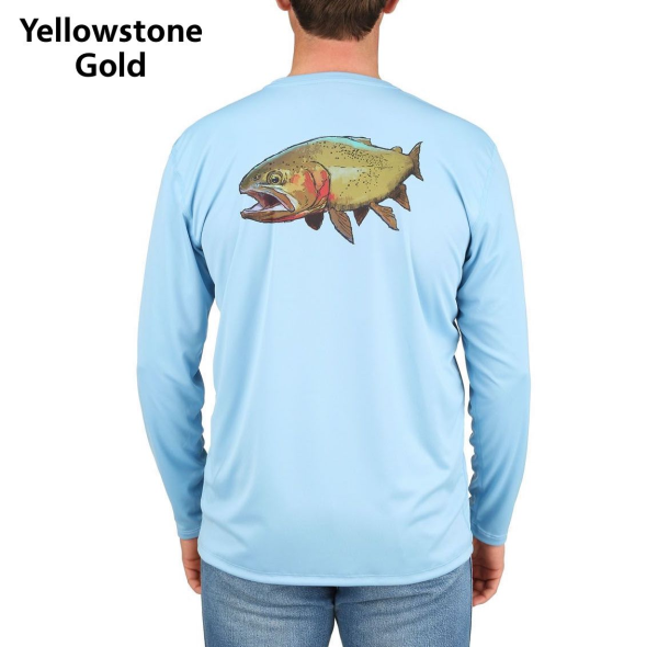 Simms Solar Tech Tee Yellowstone Gold Faded Denim Simms Solar Tech Tee Yellowstone Gold Faded Denim